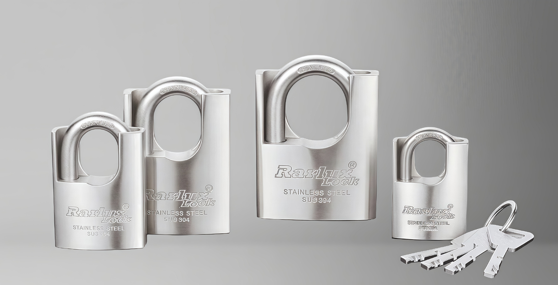 Rarlux Hot Selling Double Locking Solid Padlock Heavy Duty Security Shackle Protected Stainless Steel Padlock