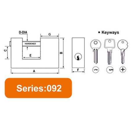 Rarlux Manufacturer Wholesale Safety Heavy Duty Iron Padlock Colored Plastic Covered High Security Rectangular Padlock