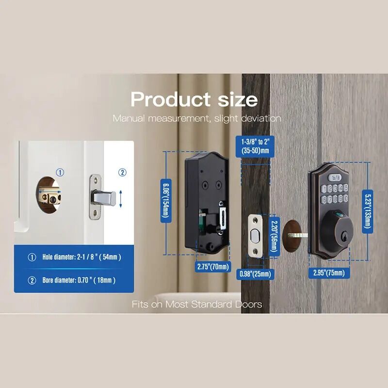 Elektronische Tastatur-Eingabe Aluminiumlegierung Haustür Anti-Peeking Auto-Lock Passwort Smart Deadbolt Türschloss RARLUX K6