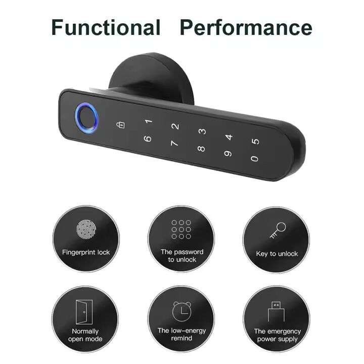 Smart Digital Electronic Security Fingerprint Door Lock for  Card and Passcode Unlock with Smart Lock and Door Handle