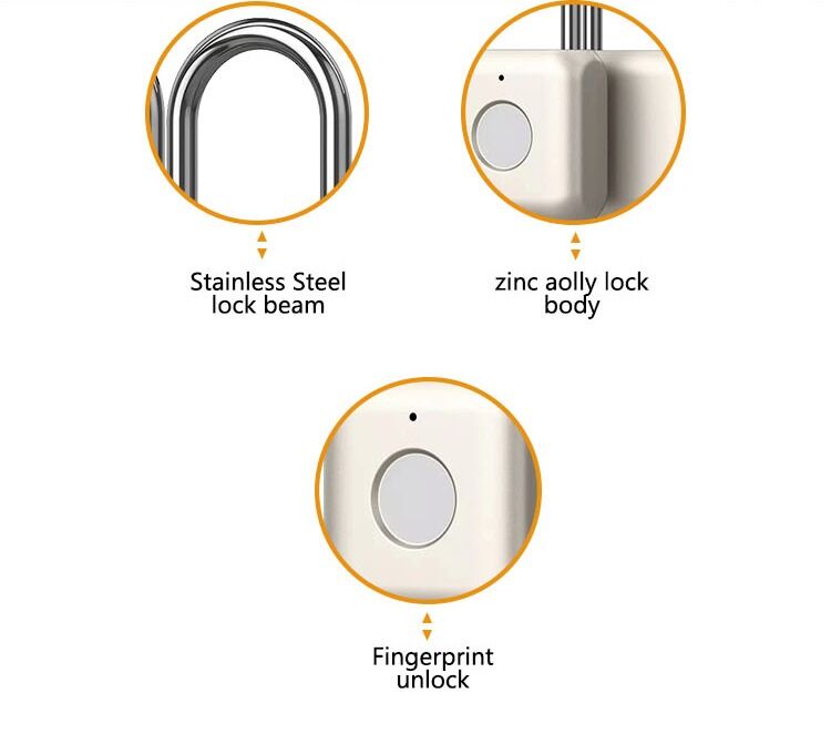 Factory Selling Mini IP65 Smart Finger Print Padlock Travel Luggage Suitcase Security Door Locks Smart Electronic Padlock