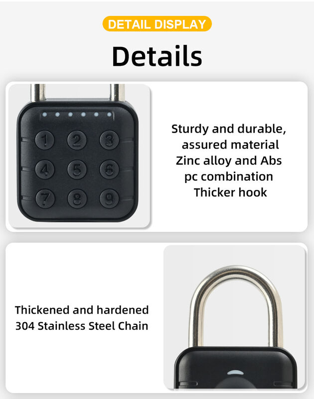 Security Electronic Password Combination Padlock RARLUX Brand School Locker Battery Powered IP67 Waterproof 12-Month