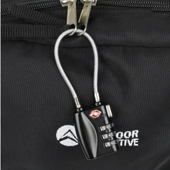 3 Digit Code TSA Lock Outdoor Industrial Safety Luggage Backpack Zipper Wire Rope Key Combination Padlock Zinc Plastic RARLUX