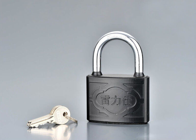 OVAL TYPE IRON PADLOCK WITH BLACK SANDBLASTING COATING
