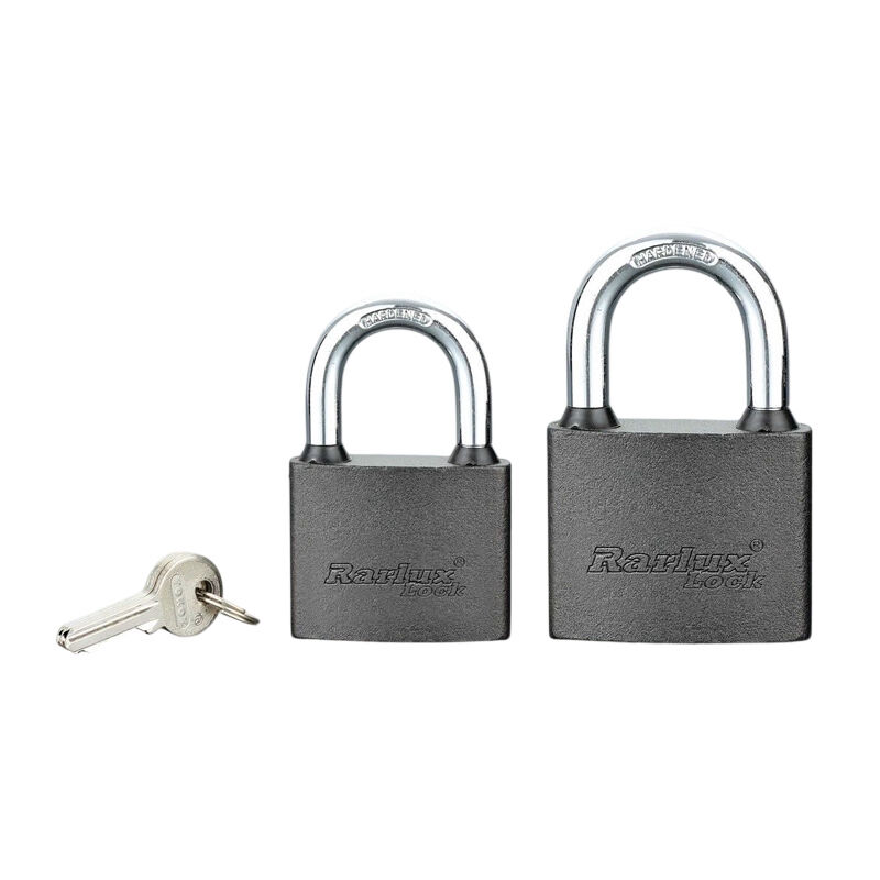 OVAL TYPE IRON PADLOCK WITH BLACK SANDBLASTING COATING